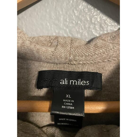 Ali Miles Sweater Womens XL Beige Glitter Knit Cowl Neck Button Back Tunic Top - Picture 3 of 8